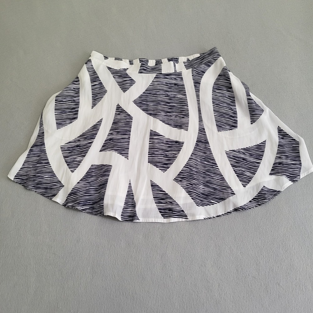 A/X Armani Exchange Blue & White Geometric Print Full Skirt Women's L Pockets